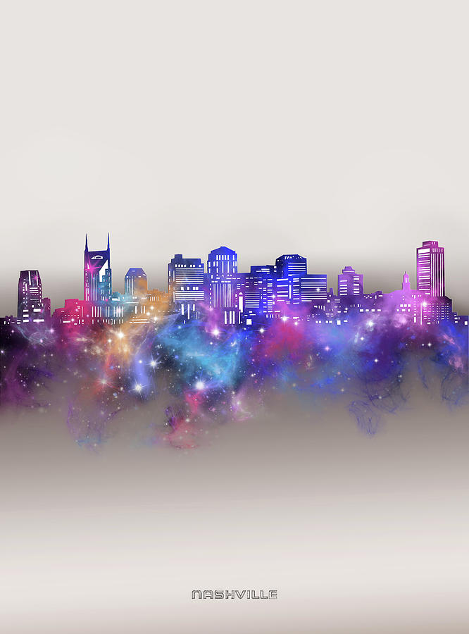 Nashville Skyline Galaxy Digital Art by Bekim M