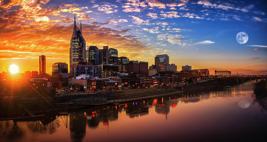 Architecture Photograph - Nashville Sunset by Jonathan Ross