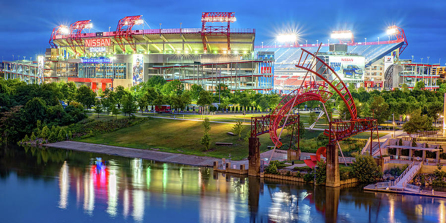 Architecture Photograph - Nashville Tennessee Football Stadium Panoramic by Gregory Ballos