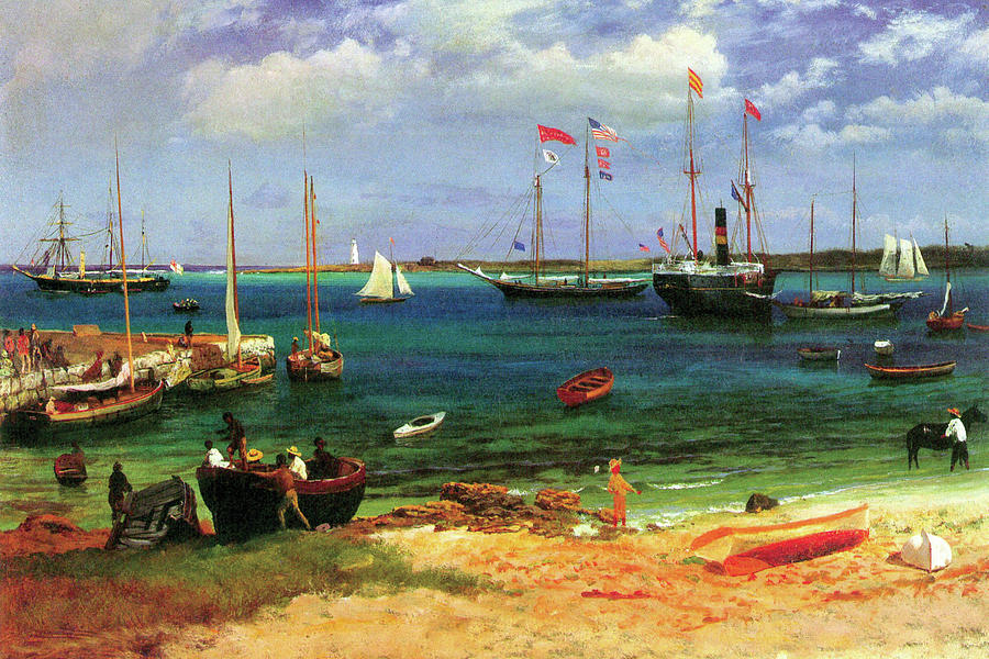Nassau port Painting by Albert Bierstadt