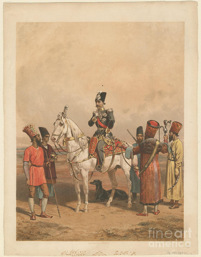 Nasser Al-din Shah Qajar 1831-1896 Drawing by Heritage Images