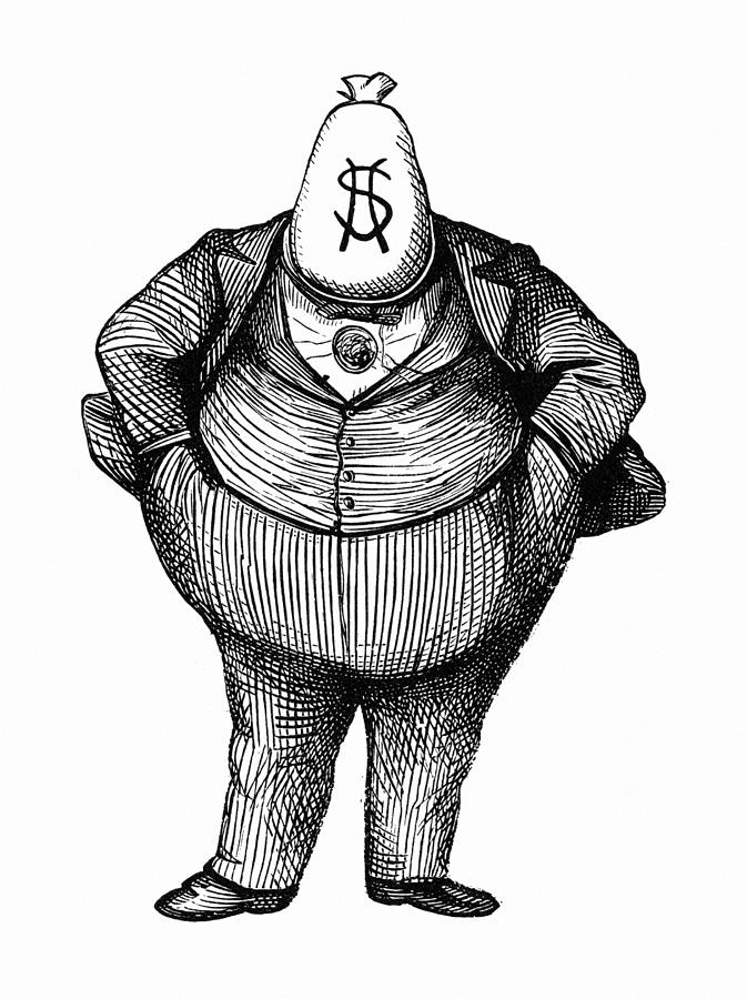 Plutocrat -  The Brains Drawing by Thomas Nast