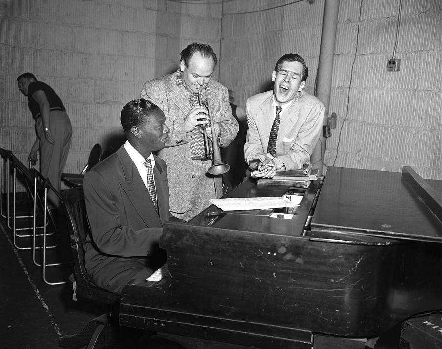 Nat King Cole, Billy May And Johnnie Ray Photograph by Donaldson Collection