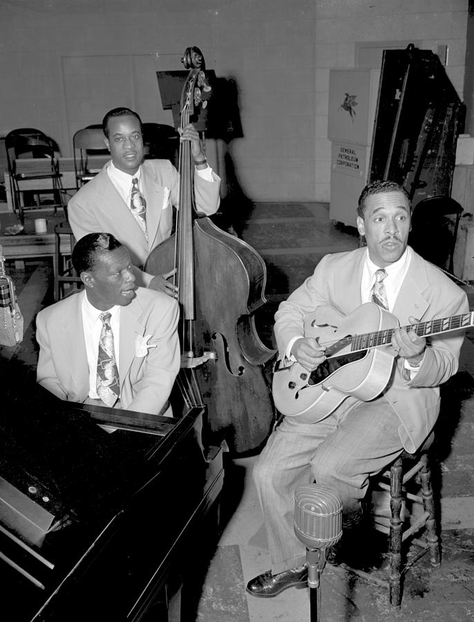 Nat King Cole Trio Recording Photograph by Michael Ochs Archives