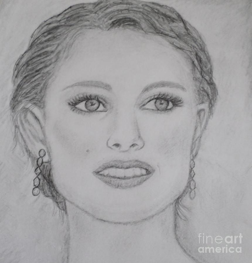 Natalie Portman Drawing by Christy Saunders Church