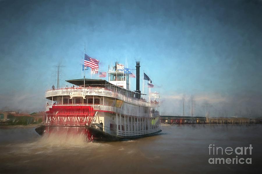 Natchez steamboat in New Orleans Digital Art by Patricia Hofmeester
