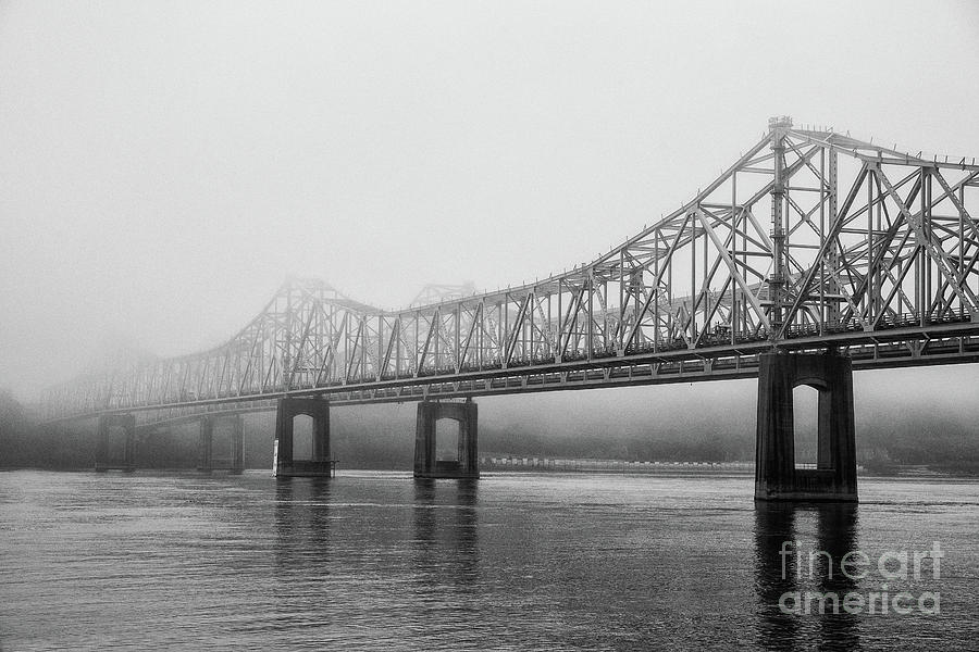 Natchez - Vidalia Bridge in Fog Photograph by Scott Pellegrin
