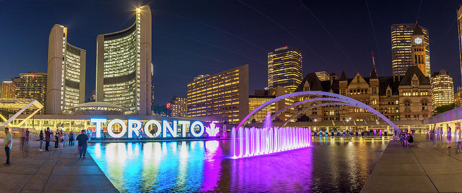 Nathan Phillips Square At Night Photograph By Panoramic Images