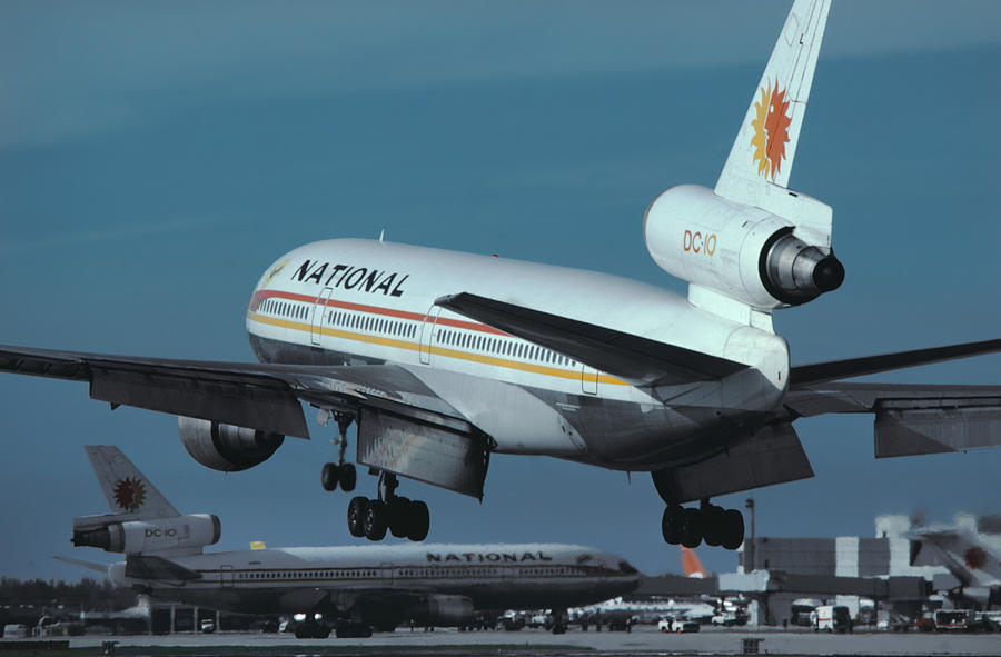 National Airlines DC-10 Landing at Miami International Photograph by Erik Simonsen