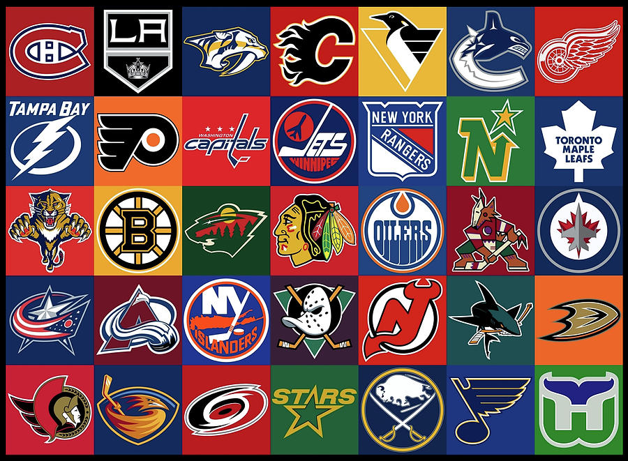National Hockey League Background Logo Teams Mixed Media by Movie ...