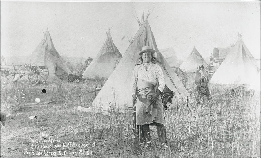 Native American And Tepee Photograph by Bettmann