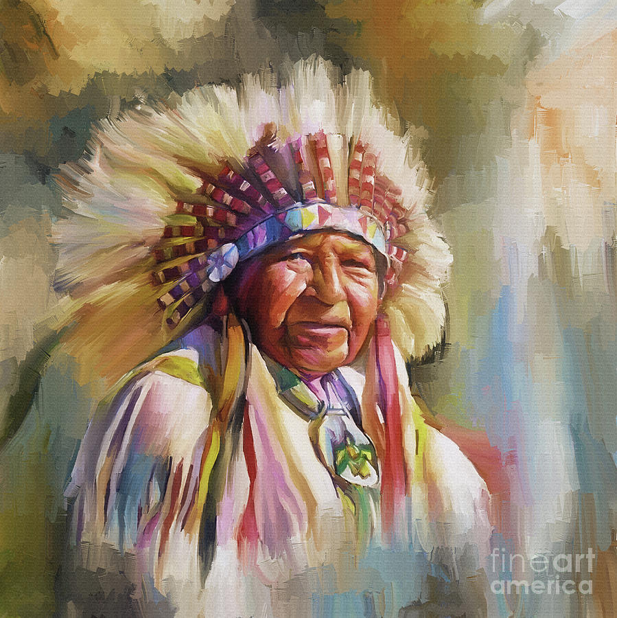 Native American art BBm45 Painting by Gull G