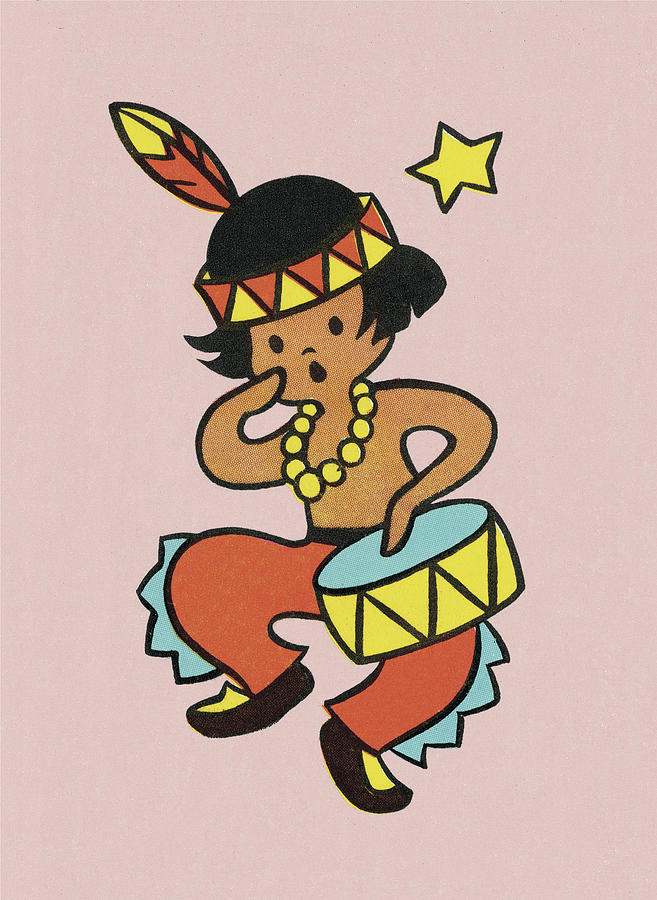 Music Drawing - Native American Boy by CSA Images