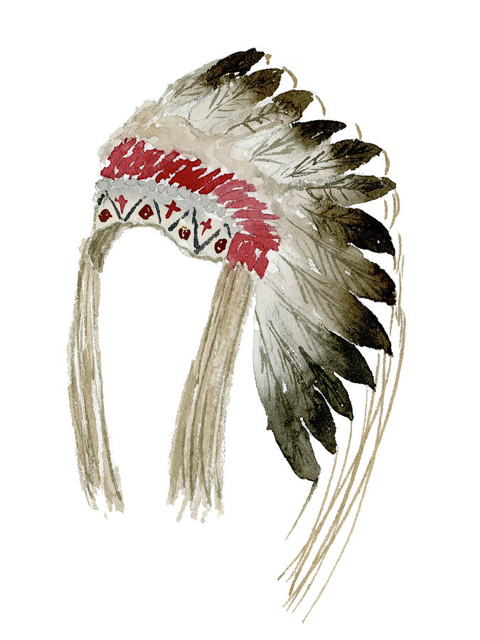 Native American Head Dress Painting by Lucille Price - Fine Art America