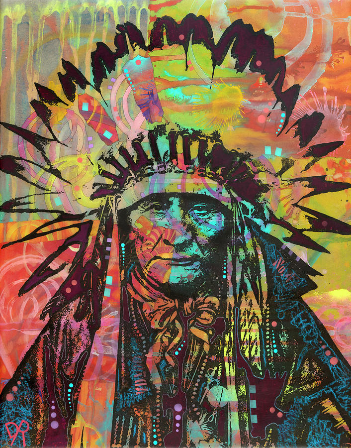 Indian Mixed Media - Native American II by Dean Russo