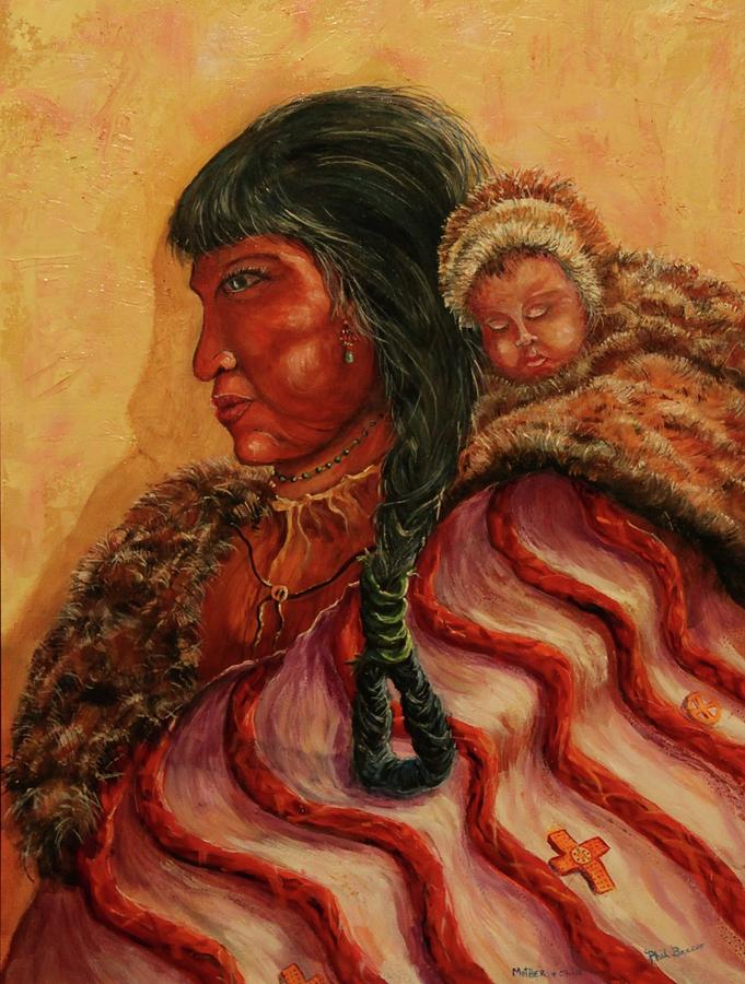 Native American Indian Mother and Child Painting by Philip And Robbie Bracco
