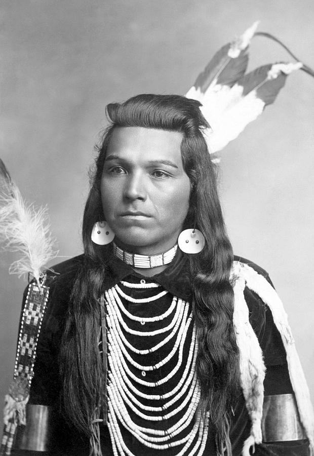 Portrait Photograph - Native American Joseph Cregg - 1900 by War Is Hell Store