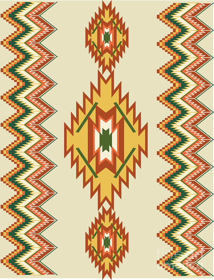Native american rug Digital Art by Shelley Myers