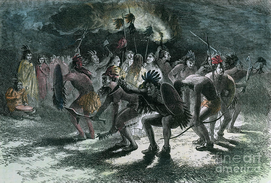 Native American Scalp Dance, C1875 Drawing by Print Collector
