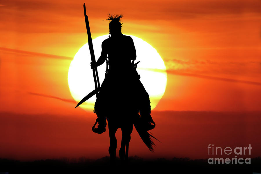 Sunset Photograph - Native American Warrior by Melanie Kowasic