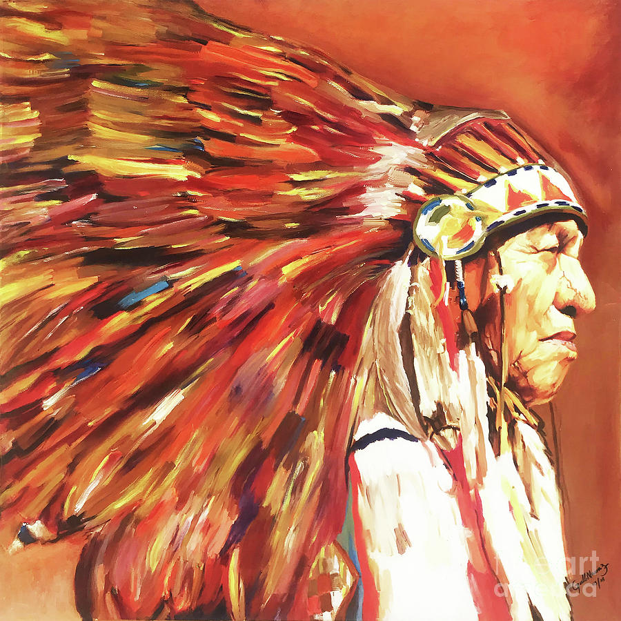 Native American Warriors 01 Painting by Gull G