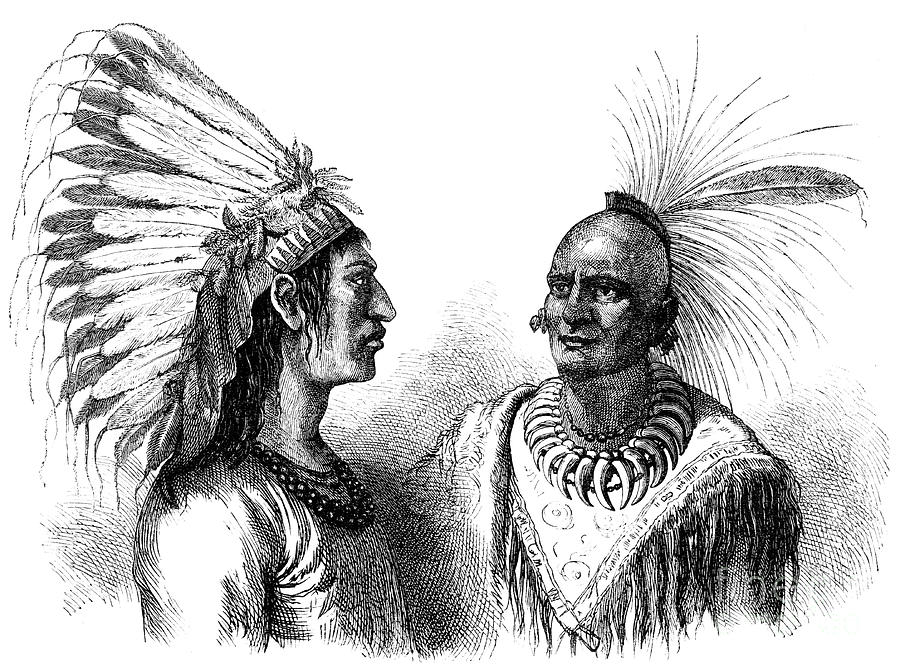 Native American Warriors, C1880 Drawing by Print Collector
