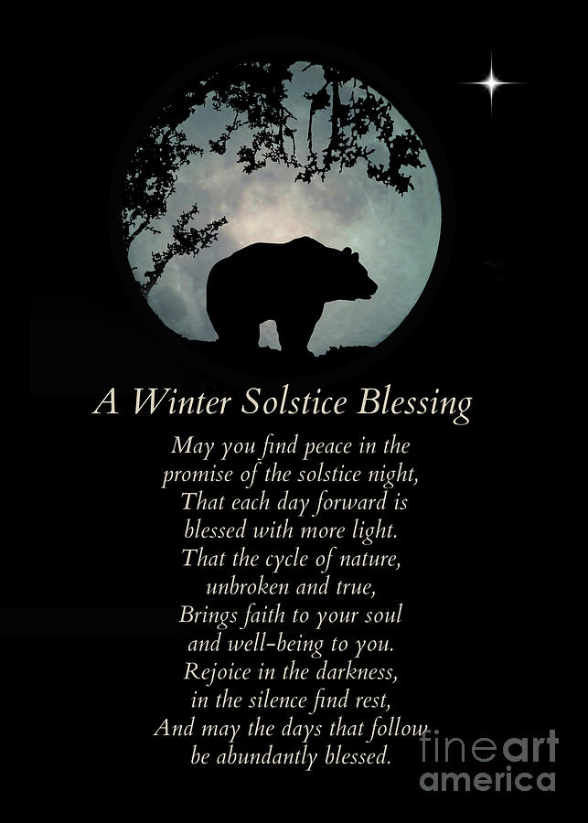 Solstice Photograph - Native American Inspired Winter Solstice Blessings With Bear by Stephanie Laird