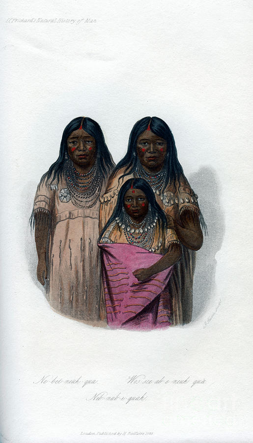 Native American Women And Child, 1848 Drawing by Print Collector