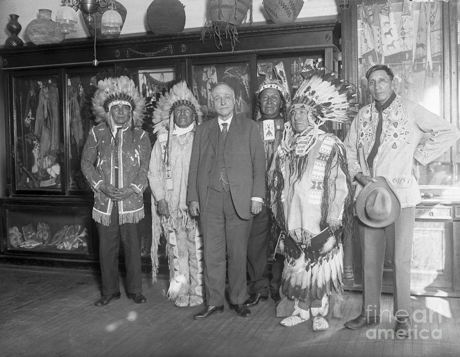Native Americans With Collector Photograph by Bettmann