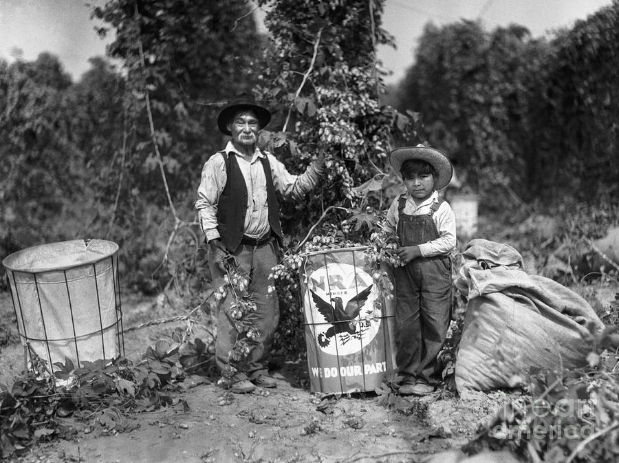Native Americans Working In Field Photograph by Bettmann