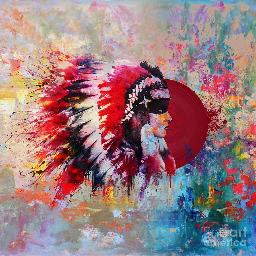 Native art bbg5 Painting by Gull G