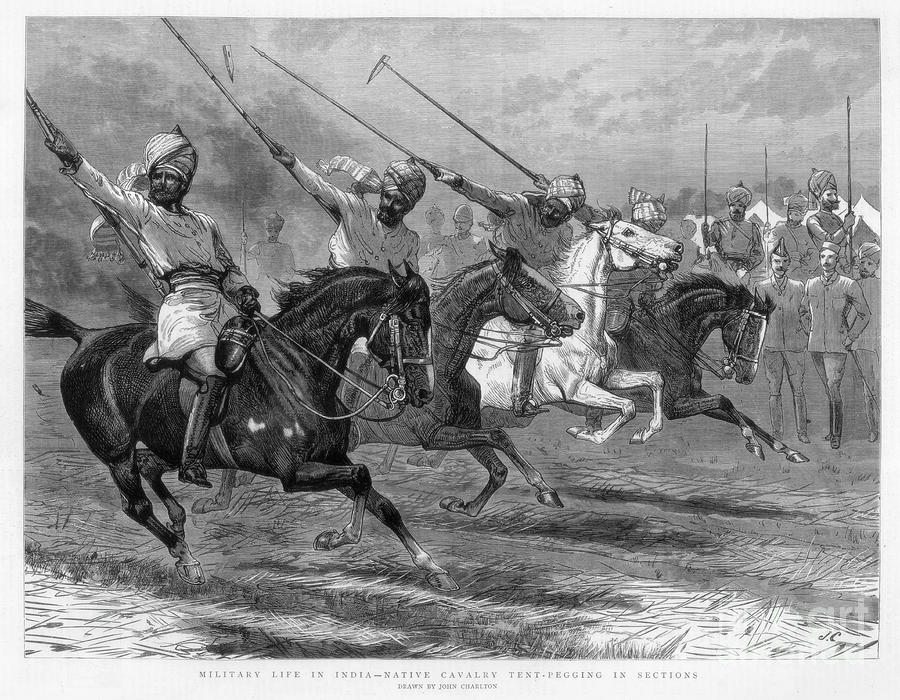 Native Cavalry Tentpegging by Print Collector