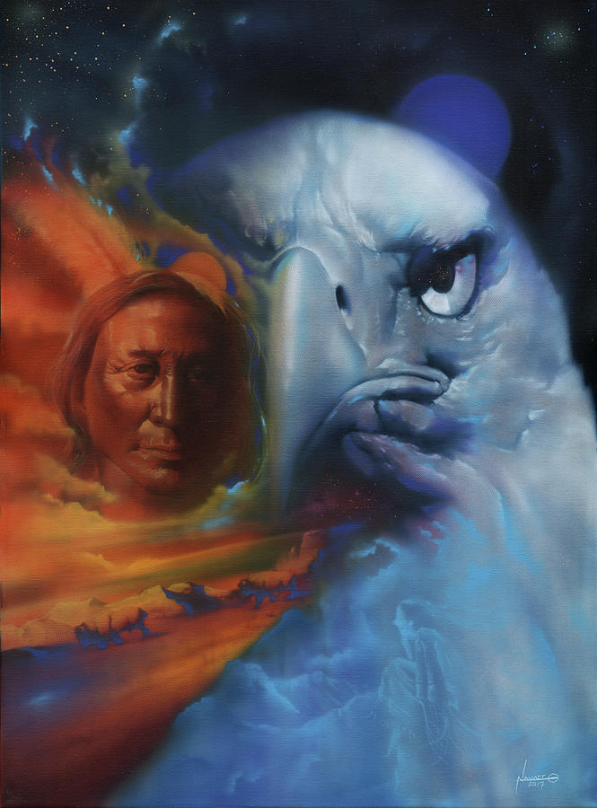 Indian Painting - Native land by Luis Navarro Indian Painting - Native land by Luis Navarro