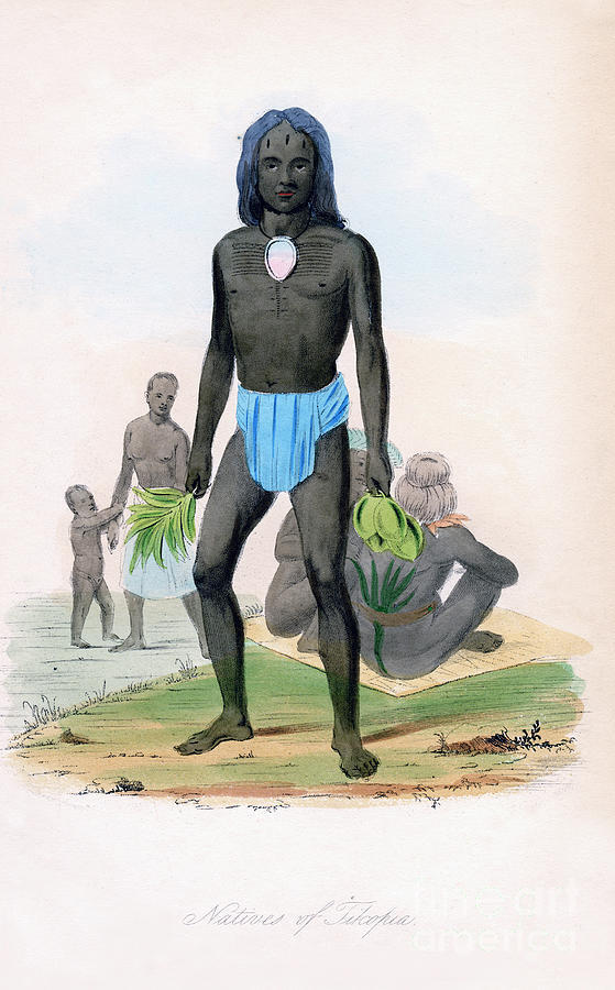 Natives Of Tilcopia, C1850.artist James Drawing by Print Collector