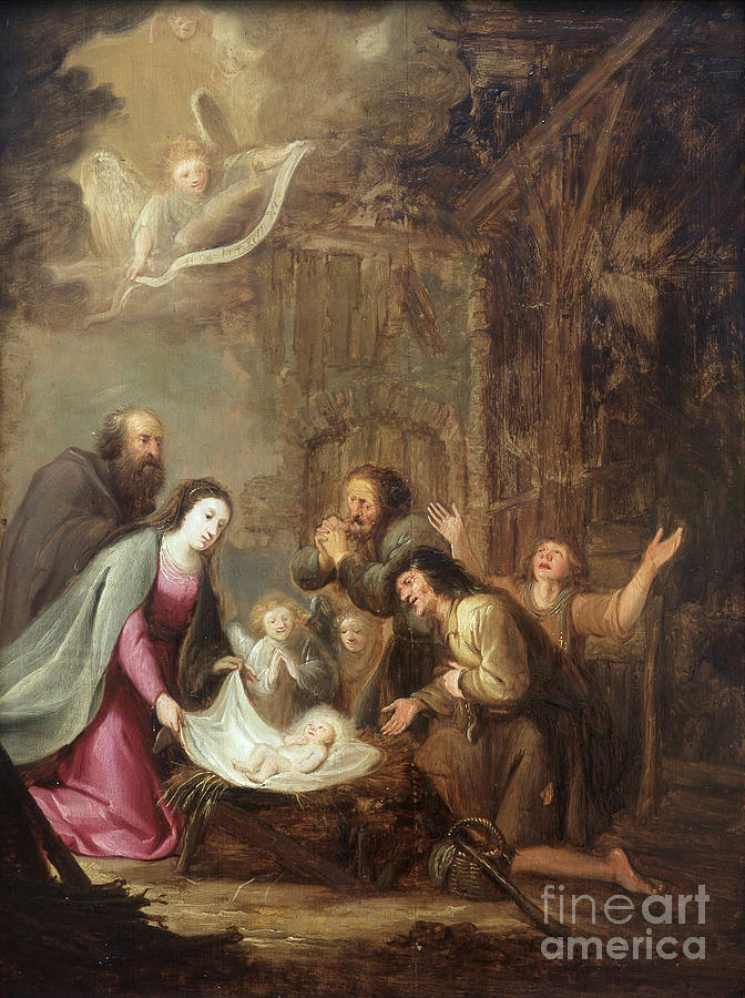 Nativity, 17th Century Painting By Jacob Willemsz De Wet Or Wett - Fine ...