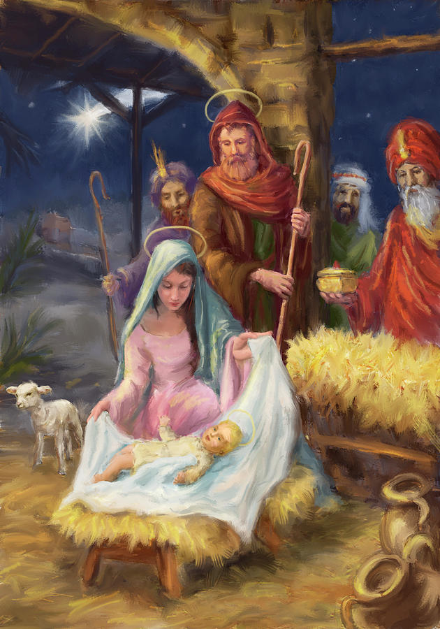 Nativity Drawing by Patrick Hoenderkamp Pixels