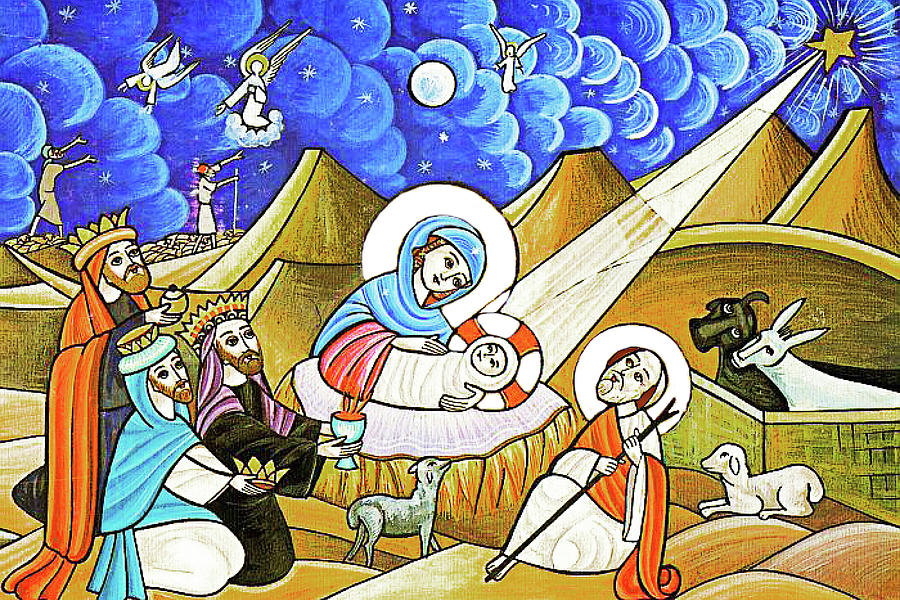 Nativity Photograph - Nativity Scene in the Desert by Munir Alawi.