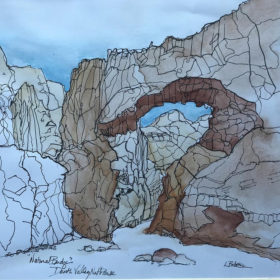 Death Valley National Park Painting - Natural Bridge Death valley by Lynne Bolwell