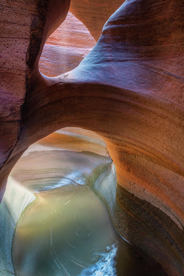 Natural Bridge in a slot canyon Photograph by Alex Mironyuk