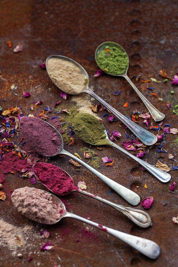 Natural Food Dyes For Baking Made From Powderd Edible Petals Photograph by Lara Jane Thorpe