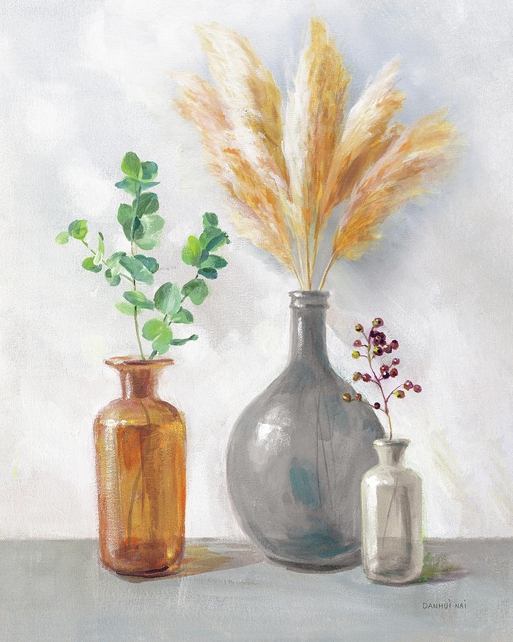 Jar Painting - Natural Riches II Charcoal by Danhui Nai