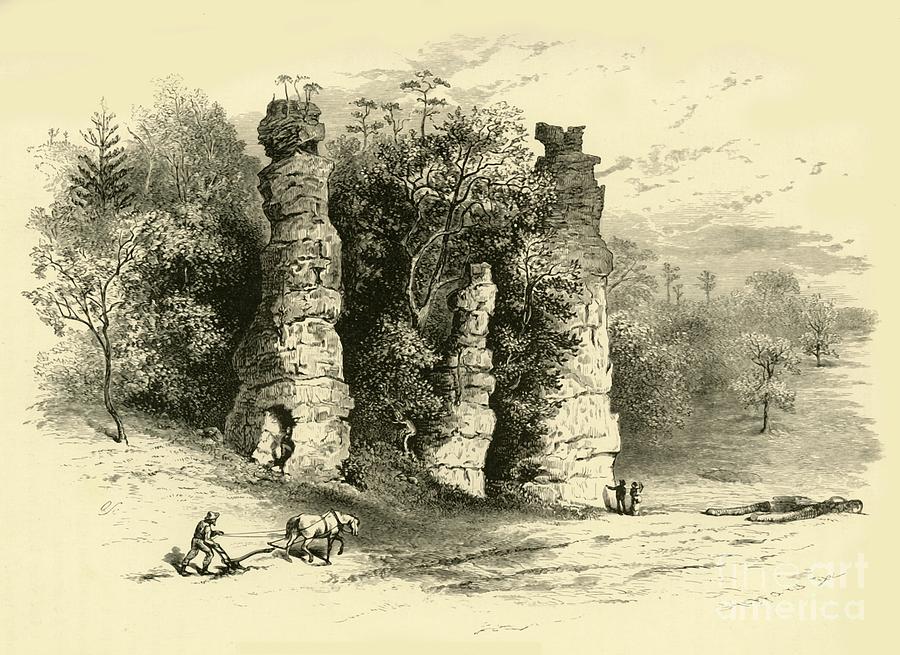 Natural Towers Drawing by Print Collector
