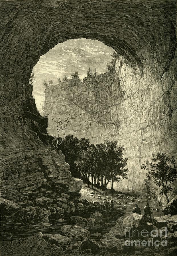 Natural Tunnel Drawing by Print Collector