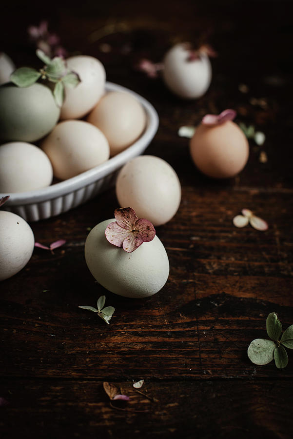 Naturally Dyed Eggs Decorated With Flowers Photograph by Justina Ramanauskiene