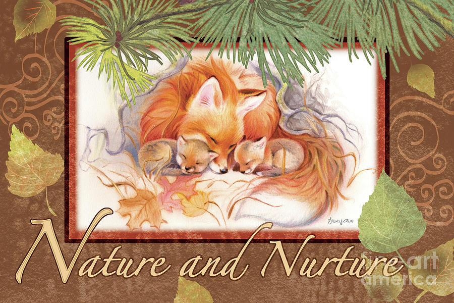 Nature and Nurture Fox Painting by Tracy Herrmann