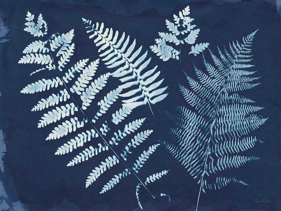 Blue Painting - Nature By The Lake - Ferns II by Piper Rhue