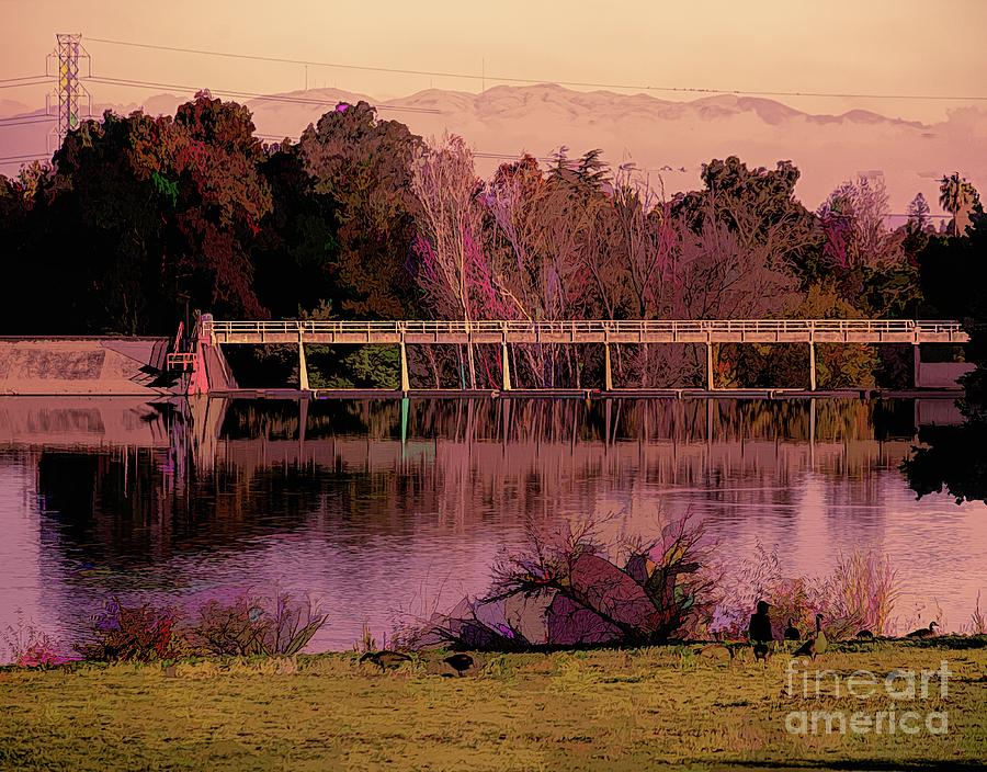 Nature Color Bridge Pond Landscape  Photograph by Chuck Kuhn