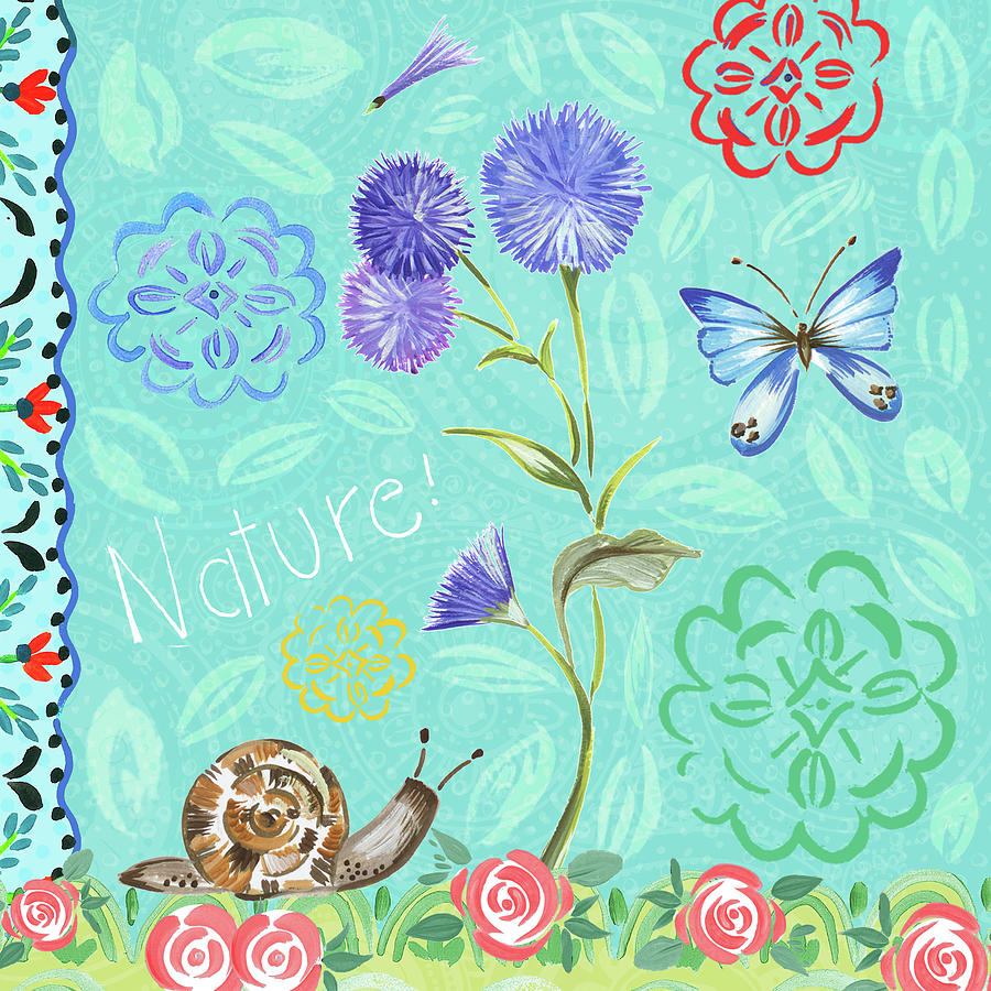 Nature Digital Art - Nature Garden With Buttefly by Ani Del Sol