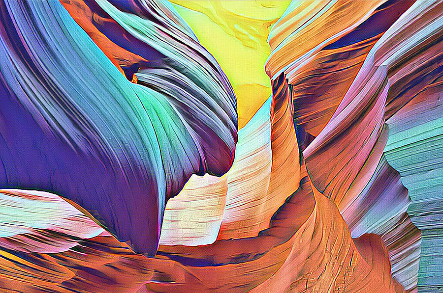Antelope Canyon Mixed Media - Natures Powerful Ways by Clive Littin