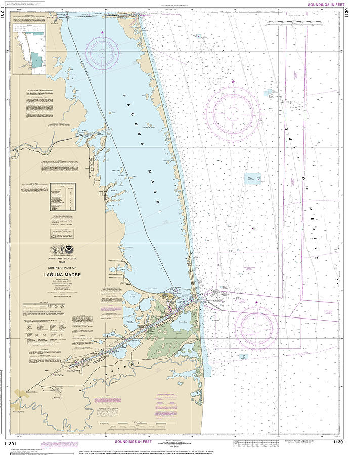 Nautical Chart-11301 Southern Part-laguna Madre Mixed Media by Sea ...